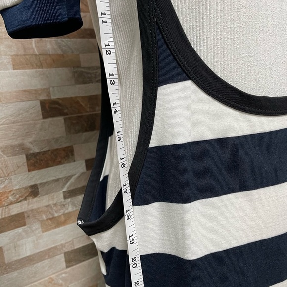 ZARA cotton dress skirt on the straps stripped Sz L & ribbed top combo Sz XL - Picture 15 of 16